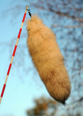The authentic Arctic foxtail recycled from a fur coat.