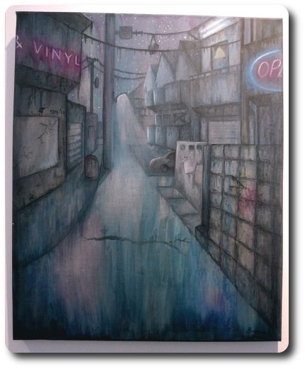 Mica's Street (acrylic on canvas).