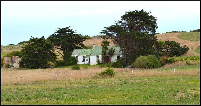 The original sharefarmer's cottage on the 'Motang' estate, Hopkins Point Road, which has been bought by Fletcher Jones factory owner, Dean Montgomery. Image: Bluestone Magazine.