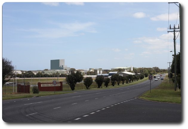 How the proposed milk processing factory will appear on the skyline near the Warrnambool Showgrounds. Image: Warrnambool City Council.